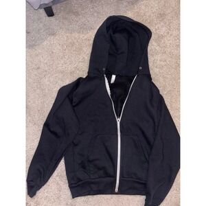 Black Zip Up Hoodie Fleece Lined Hooded Sweatshirt Womens Casual Comfort